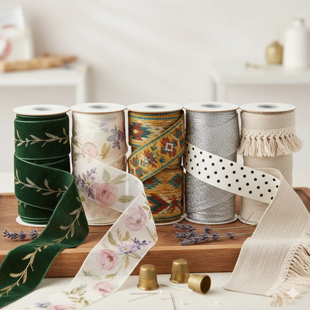 Designer ribbon set with various styles